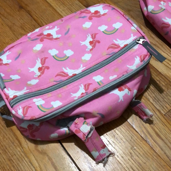 Backpack/lunchbox bundle: pink unicorn backpack and lunchbox, sunflower backpack - Picture 12 of 17